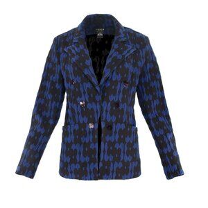 NWT J'Envie Sport The Portofino Jacket Blazer Ink Black Jacquard Size 16